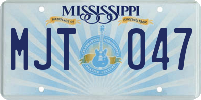 MS license plate MJT047