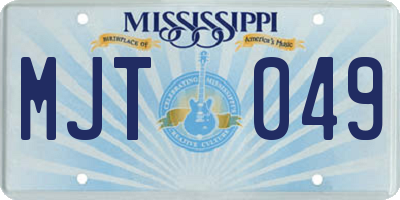 MS license plate MJT049