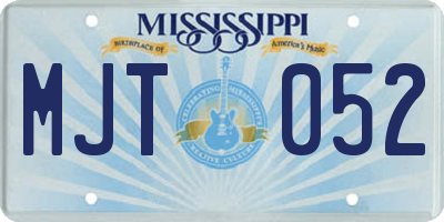 MS license plate MJT052