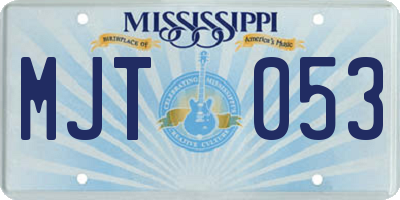 MS license plate MJT053
