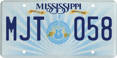 MS license plate MJT058
