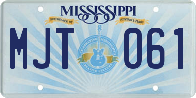 MS license plate MJT061