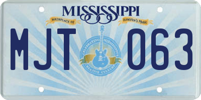 MS license plate MJT063