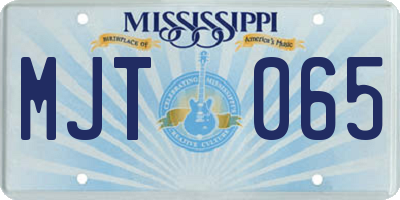 MS license plate MJT065