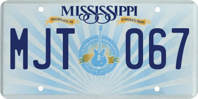 MS license plate MJT067