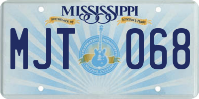 MS license plate MJT068