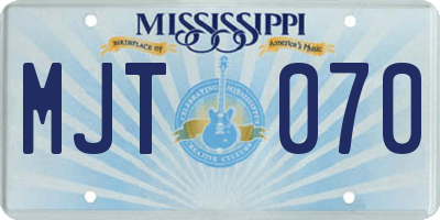 MS license plate MJT070