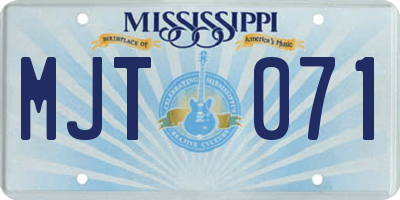 MS license plate MJT071