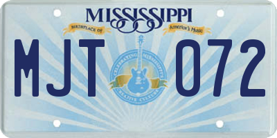 MS license plate MJT072