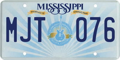 MS license plate MJT076