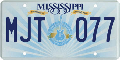 MS license plate MJT077