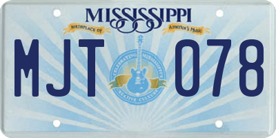 MS license plate MJT078