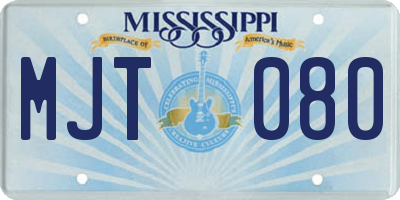 MS license plate MJT080