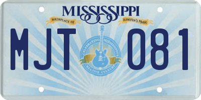 MS license plate MJT081