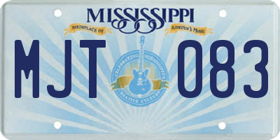 MS license plate MJT083