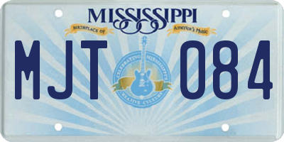 MS license plate MJT084