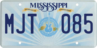 MS license plate MJT085