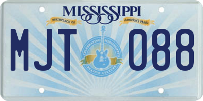 MS license plate MJT088