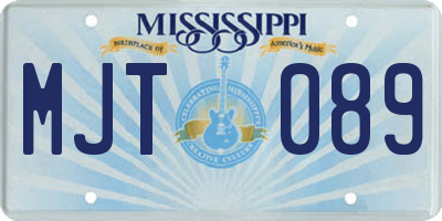 MS license plate MJT089