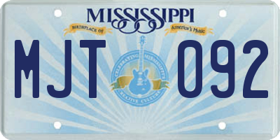 MS license plate MJT092