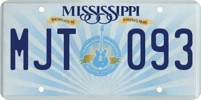 MS license plate MJT093