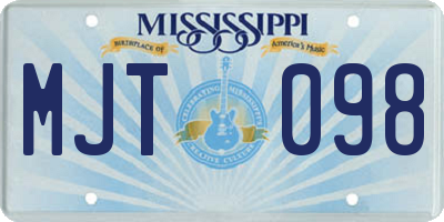 MS license plate MJT098