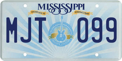 MS license plate MJT099