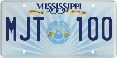 MS license plate MJT100