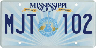 MS license plate MJT102