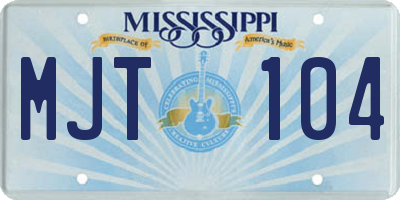 MS license plate MJT104