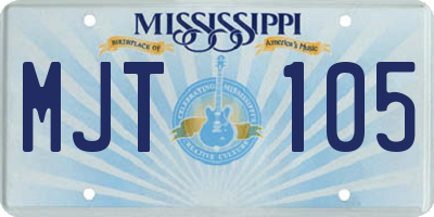 MS license plate MJT105