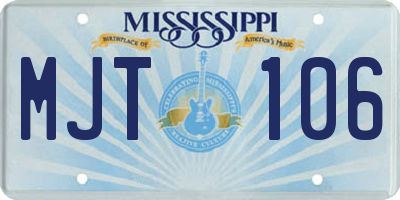 MS license plate MJT106