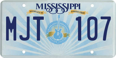 MS license plate MJT107