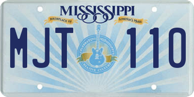 MS license plate MJT110