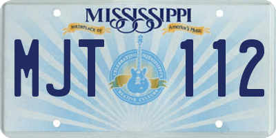 MS license plate MJT112