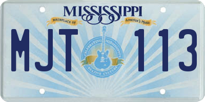 MS license plate MJT113