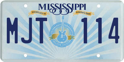 MS license plate MJT114