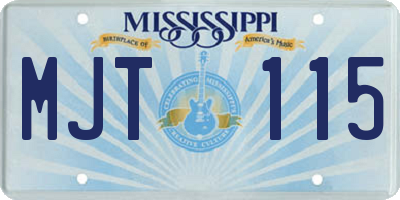 MS license plate MJT115