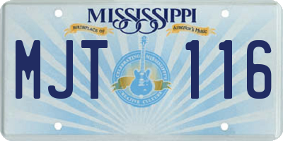 MS license plate MJT116