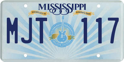 MS license plate MJT117