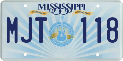 MS license plate MJT118