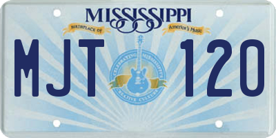 MS license plate MJT120