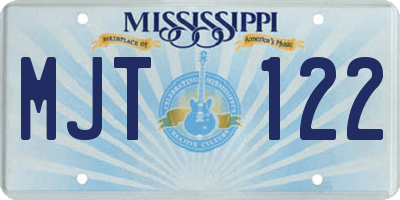 MS license plate MJT122