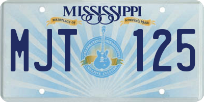 MS license plate MJT125