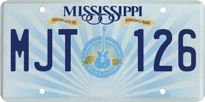 MS license plate MJT126