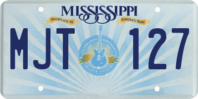 MS license plate MJT127