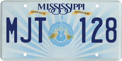 MS license plate MJT128
