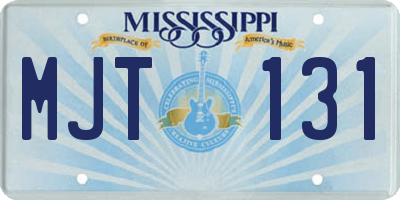 MS license plate MJT131