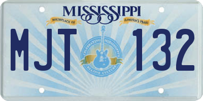 MS license plate MJT132