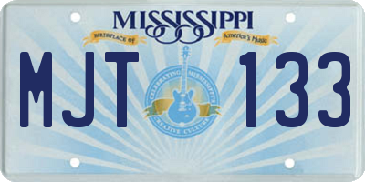 MS license plate MJT133
